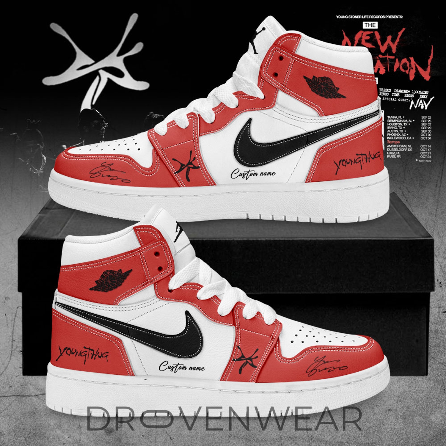 Young Thug And YSL - The New Generation Tour 2026 Signature Custom Name AJ1 Young Thug And YSL - The New Generation Tour 2026 Signature Custom Name AJ1