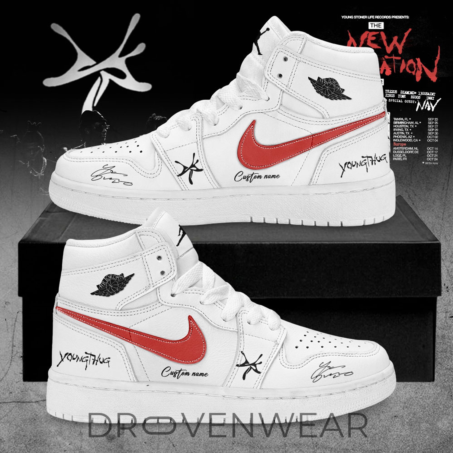 Young Thug And YSL - The New Generation Tour 2026 Signature Custom Name AJ1 V2 Young Thug And YSL - The New Generation Tour 2026 Signature Custom Name AJ1 V2