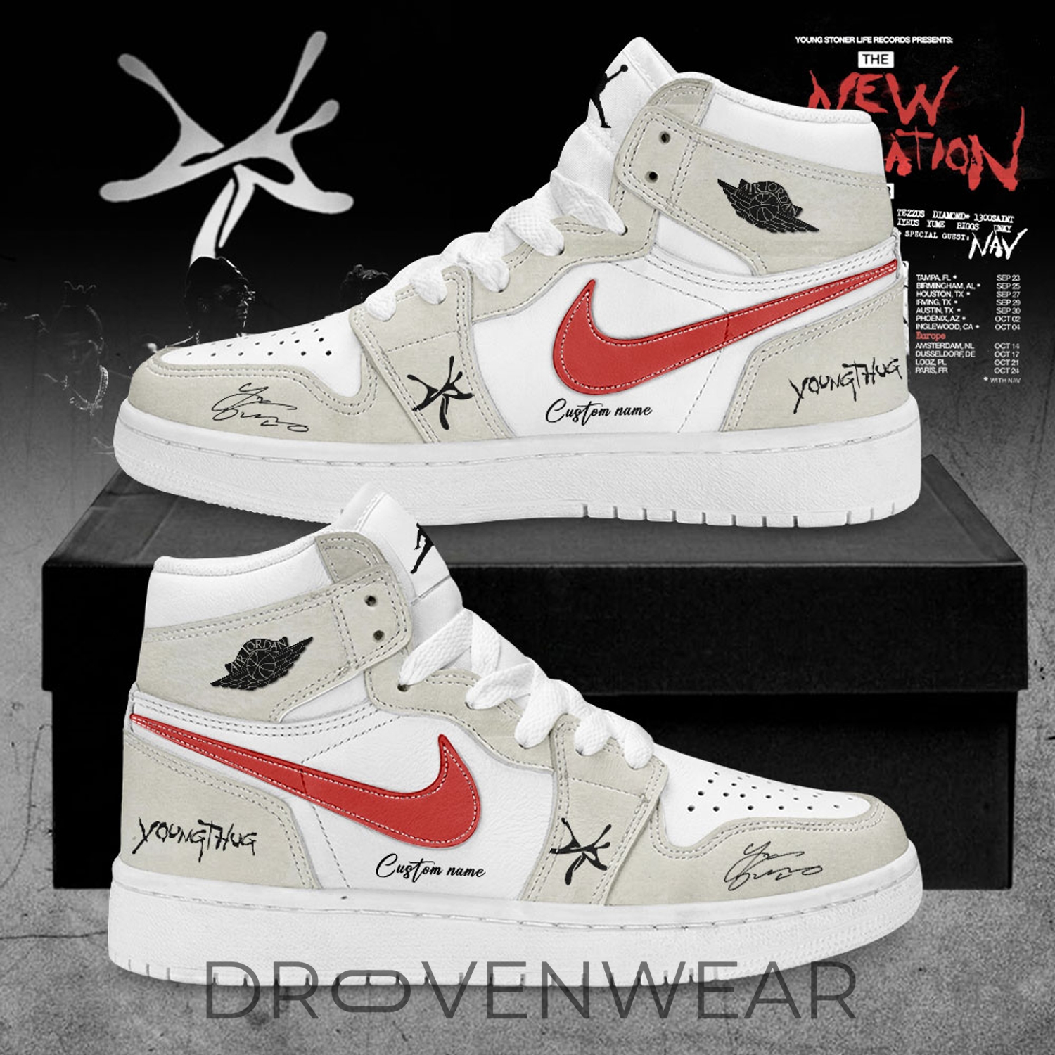Young Thug And YSL - The New Generation Tour 2026 Signature Custom Name AJ1 V3 Young Thug And YSL - The New Generation Tour 2026 Signature Custom Name AJ1 V3