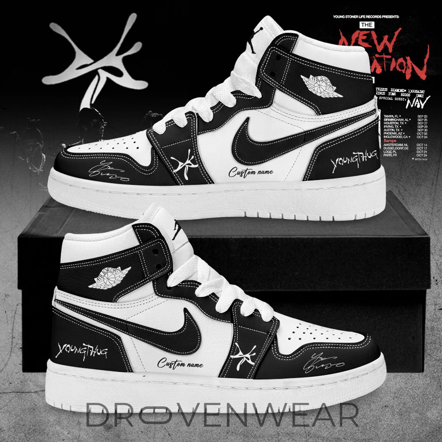 Young Thug And YSL - The New Generation Tour 2026 Signature Custom Name AJ1 V55 Young Thug And YSL - The New Generation Tour 2026 Signature Custom Name AJ1 V55