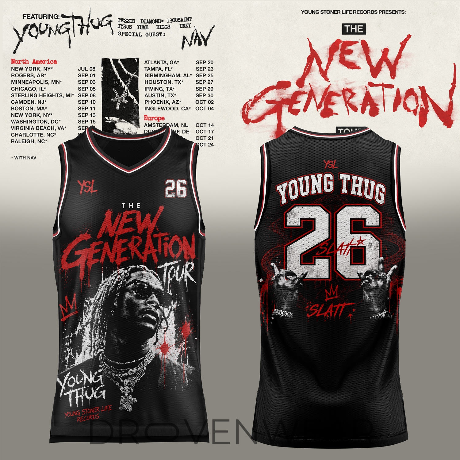 Young Thug The New Generation World Tour 2026 Limited Basketball Jersey Young Thug The New Generation World Tour 2026 Limited Basketball Jersey