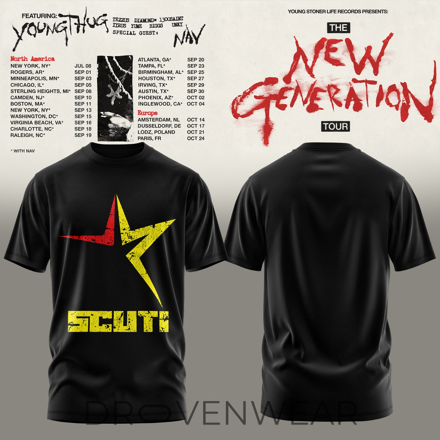 Young Thug The New Generation World Tour 2026 Limited Edition T-Shirt V2 Young Thug The New Generation World Tour 2026 Limited Edition T-Shirt V2