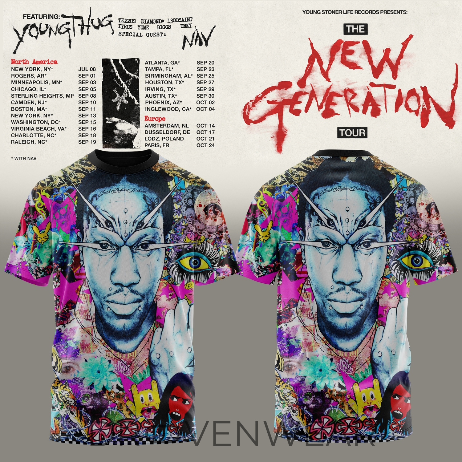 Young Thug The New Generation World Tour 2026 Limited Edition T-Shirt V2 Young Thug The New Generation World Tour 2026 Limited Edition T-Shirt V2
