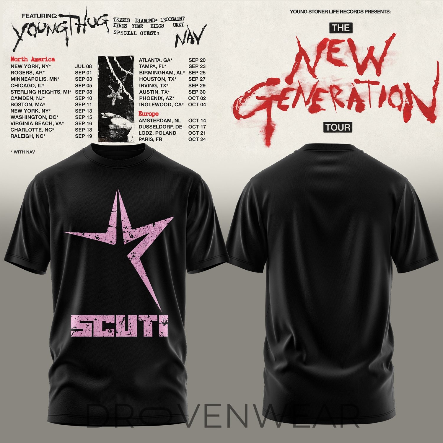 Young Thug The New Generation World Tour 2026 Limited Edition T-Shirt V3 Young Thug The New Generation World Tour 2026 Limited Edition T-Shirt V3