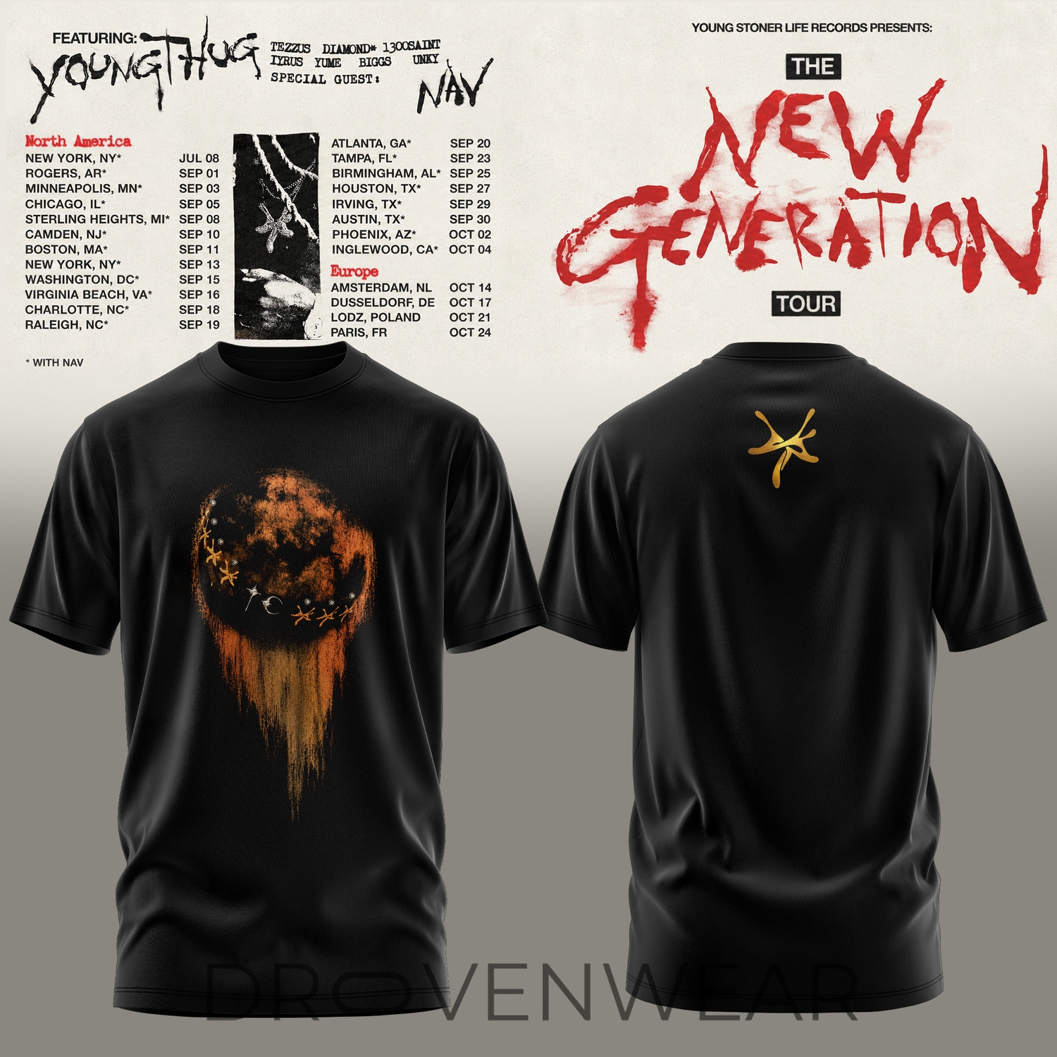 Young Thug The New Generation World Tour 2026 Limited Edition T-Shirt V3 Young Thug The New Generation World Tour 2026 Limited Edition T-Shirt V3