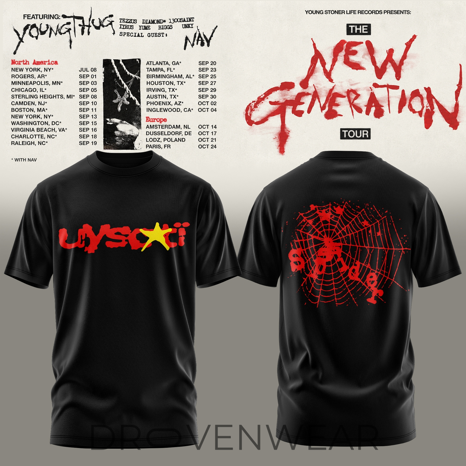 Young Thug The New Generation World Tour 2026 Limited Edition T-Shirt V4 Young Thug The New Generation World Tour 2026 Limited Edition T-Shirt V4