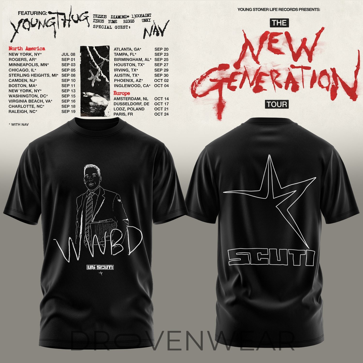 Young Thug The New Generation World Tour 2026 Limited Edition T-Shirt V6 Young Thug The New Generation World Tour 2026 Limited Edition T-Shirt V6