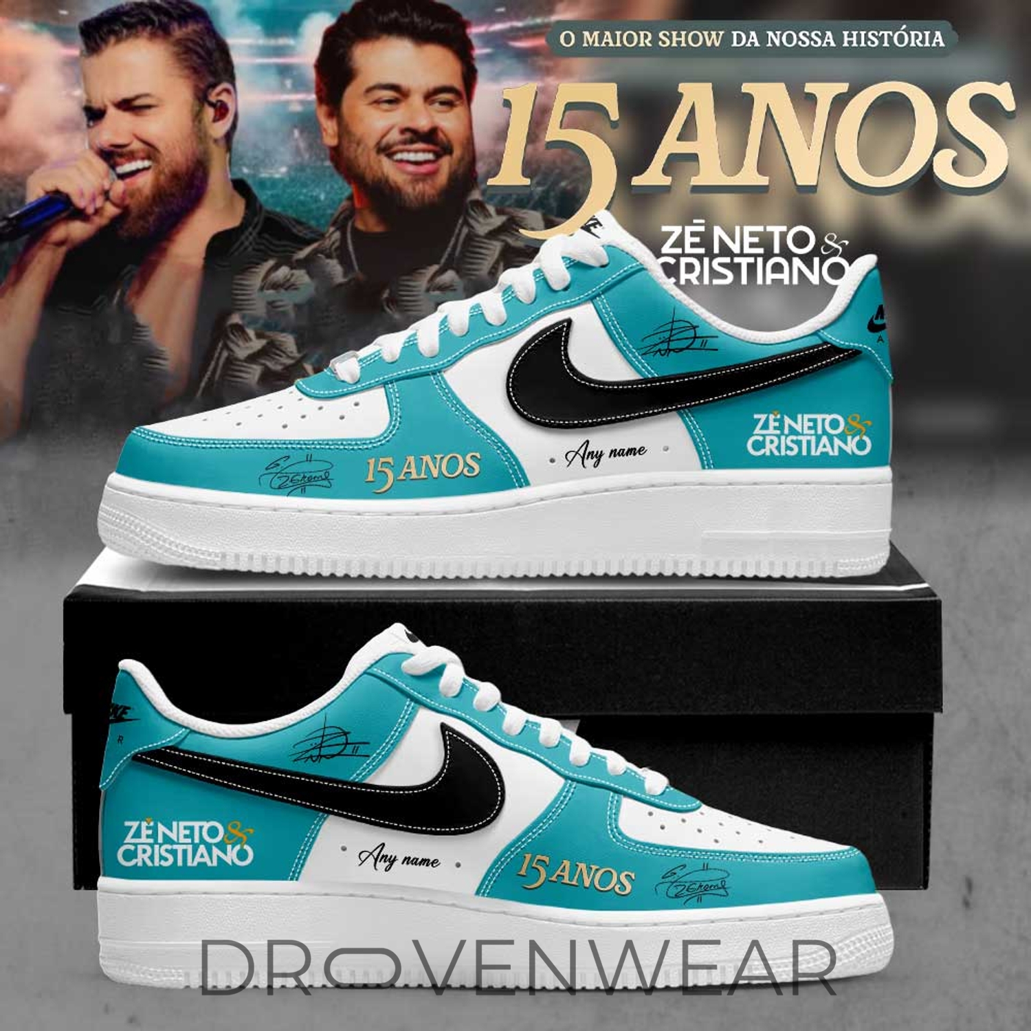 Zé Neto & Cristiano 15th Anniversary Career Celebration Limited Edition Air Force 1 Shoes V3 Zé Neto & Cristiano 15th Anniversary Career Celebration Limited Edition Air Force 1 Shoes V3