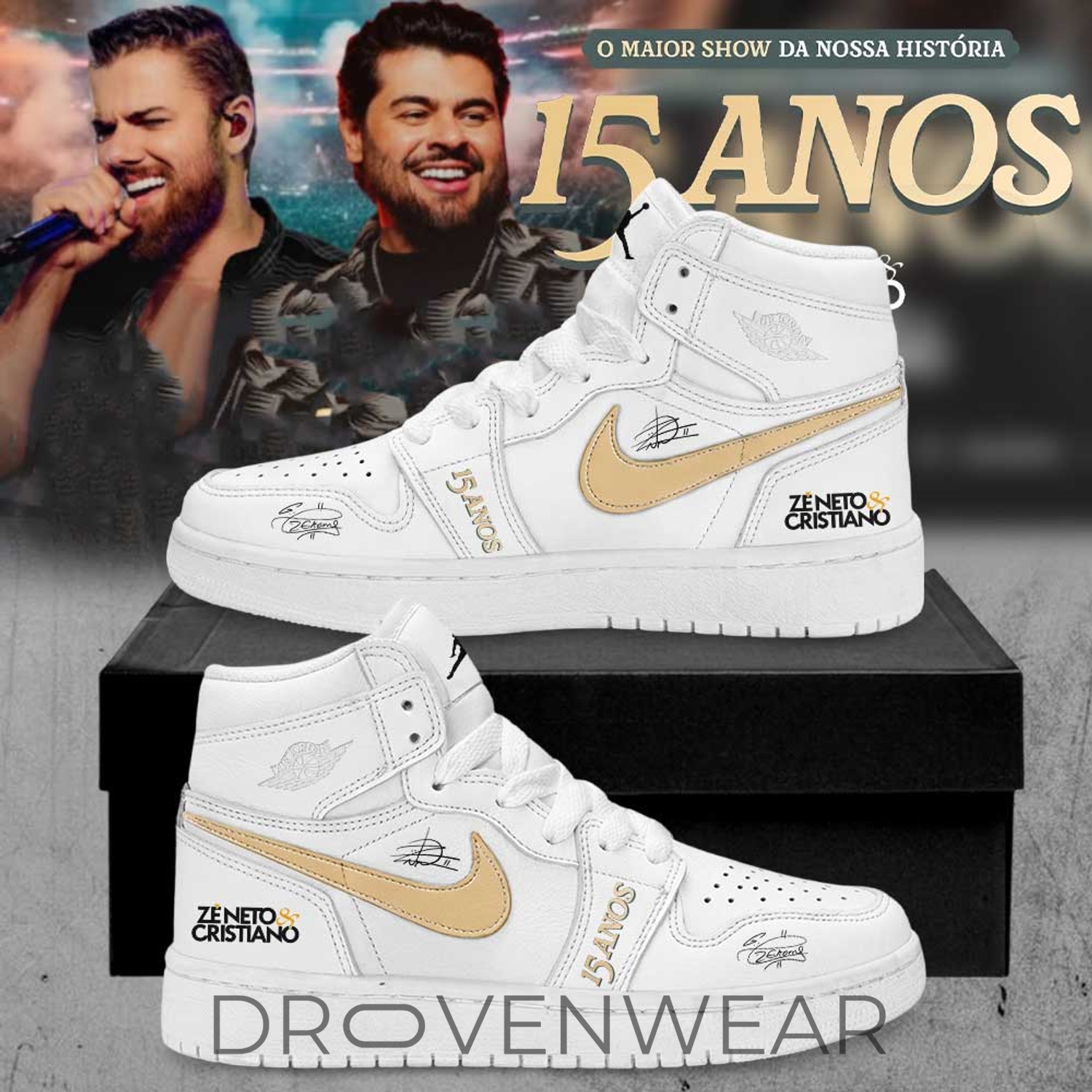 Zé Neto & Cristiano 15th Anniversary Career Celebration Limited Edition Air Jordan 1 Shoes V2 Zé Neto & Cristiano 15th Anniversary Career Celebration Limited Edition Air Jordan 1 Shoes V2